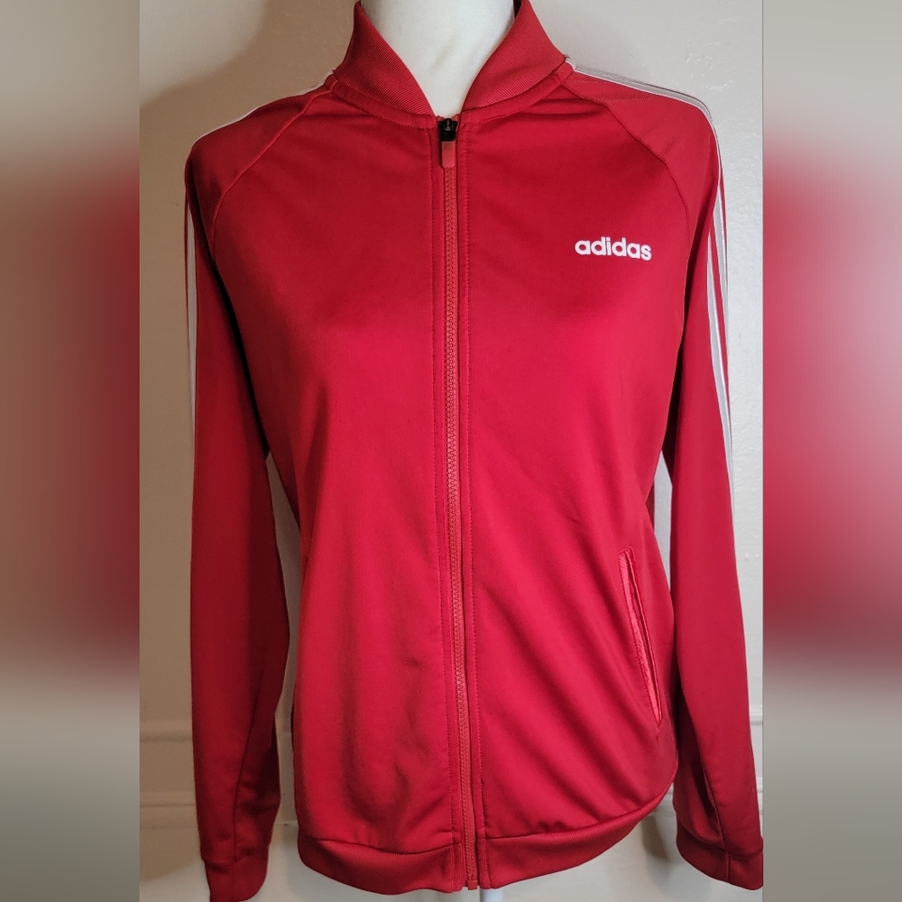 Adidas Red/white Track Jacket - Picture 2 of 10